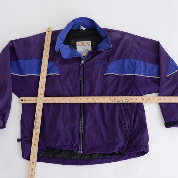Vintage Brooks Purple Blue  Gore-Tex Zip Up Nylon Windbreaker Jacket M - Picture 4 of 12